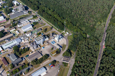 Forschungs- Gebäude und Bürokomplex des KIT Campus Nord mit wkb Institut für Produktionstechnik, ITEP an der Blankenlocher Straße in Eggenstein-Leopoldshafen im Bundesland Baden-Württemberg, Deutschland