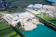 Gelände und Abraum- Flächen des Kiesweier im Ortsteil Wiesental in Waghäusel im Bundesland Baden-Württemberg, Deutschland