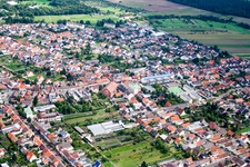 Ortsteil Wiesental in Waghäusel im Bundesland Baden-Württemberg, Deutschland von oben gesehen