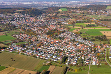 Schrägluftbild von Ortsteil Palmbach in Karlsruhe im Bundesland Baden-Württemberg, Deutschland