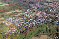 Ortsteil Grünwettersbach in Karlsruhe im Bundesland Baden-Württemberg, Deutschland von oben gesehen