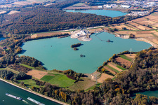 Baggersee WOLFF & MÜLLER Quarzsande GmbH Werk Hagenbach im Bundesland Rheinland-Pfalz, Deutschland