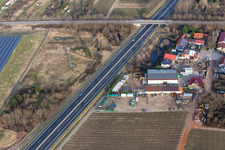 Luftaufnahme von Gewerbegebiet In der Nauroth, GOWA Industrieschallschutz in Ellerstadt im Bundesland Rheinland-Pfalz, Deutschland