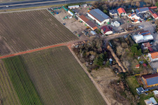 Luftbild von Gewerbegebiet In der Nauroth. Autoreifen Discount Lid in Ellerstadt im Bundesland Rheinland-Pfalz, Deutschland