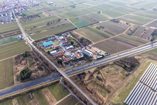 Gewerbegebiet In der Nauroth in Ellerstadt im Bundesland Rheinland-Pfalz, Deutschland aus der Vogelperspektive