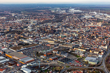 Luftbild von OBI in Worms im Bundesland Rheinland-Pfalz, Deutschland