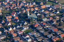 Ortsteil Rechtenbach in Schweigen-Rechtenbach im Bundesland Rheinland-Pfalz, Deutschland von oben