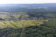 Ortsteil Schluttenbach in Ettlingen im Bundesland Baden-Württemberg, Deutschland aus der Luft