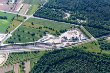 Luftbild von Info-Center Tunnel Rastatt in Ötigheim im Bundesland Baden-Württemberg, Deutschland
