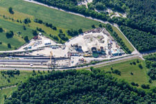 Luftaufnahme von Info-Center Tunnel Rastatt in Ötigheim im Bundesland Baden-Württemberg, Deutschland