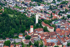 Historische Altstadt mit Mehlsack und Obertor in Ravensburg im Bundesland Baden-Württemberg, Deutschland
