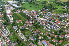 Luftbild von Kirche St. Georg in Bermatingen im Bundesland Baden-Württemberg, Deutschland