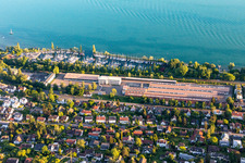 Luftbild von MTU-Friedrichshafen am Sportboot Hafen Ost in Überlingen im Bundesland Baden-Württemberg, Deutschland