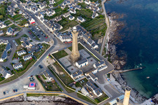 Luftbild von Phare d’Eckmühl in Penmarch im Bundesland Finistère, Frankreich