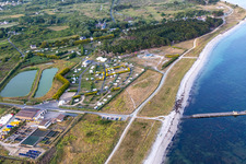 Luftbild von Camping Municipal Toul Ar Ster im Ortsteil Penmarc'h-Kerity in Penmarch im Bundesland Finistère, Frankreich