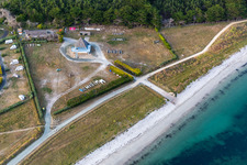 Luftaufnahme von Camping Municipal Toul Ar Ster im Ortsteil Penmarc'h-Kerity in Penmarch im Bundesland Finistère, Frankreich