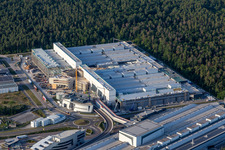 SEW-EURODRIVE GmbH & Co KG – Fertigungswerk und SCC Mechanik/Mechatronik im Ortsteil Graben in Graben-Neudorf im Bundesland Baden-Württemberg, Deutschland aus der Luft