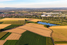 Philippsburg im Bundesland Baden-Württemberg, Deutschland von oben