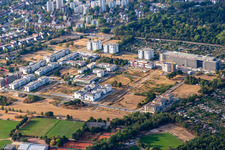 Technologiepark Karlsruhe im Ortsteil Rintheim im Bundesland Baden-Württemberg, Deutschland aus der Vogelperspektive