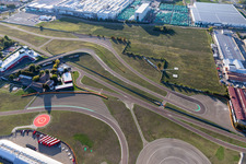 Formel 1 Rennstrecke von Ferrari, Pista di Fiorano, Circuito di Fiorano in Fiorano Modenese im Bundesland Modena, Italien von oben