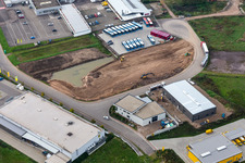 Gewerbegebiet Lauterburger Straße in Kandel im Bundesland Rheinland-Pfalz, Deutschland vom Flugzeug aus