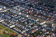 Luftbild von Sudetenstr im Ortsteil Knielingen in Karlsruhe im Bundesland Baden-Württemberg, Deutschland