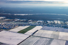 Saarstraße im Winter bei Schnee in Kandel im Bundesland Rheinland-Pfalz, Deutschland