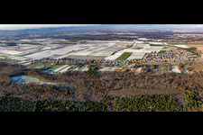 Panorama Saarstraße im Winter bei Schnee in Kandel im Bundesland Rheinland-Pfalz, Deutschland