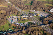 Deutsch-Französischer Grenzübergang Scheibenhardt A35/B9 im Bundesland Bas-Rhin, Frankreich