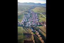Luftbild von Ortsansicht von Osten im Ortsteil Wollmesheim in Landau in der Pfalz im Bundesland Rheinland-Pfalz, Deutschland