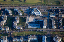 Luftbild von Badnerlandhalle im Ortsteil Neureut in Karlsruhe im Bundesland Baden-Württemberg, Deutschland