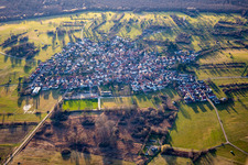 Luftaufnahme von Büchelberg von Osten in Wörth am Rhein im Bundesland Rheinland-Pfalz, Deutschland