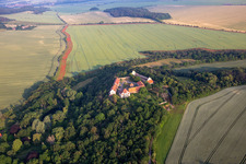 Konradsburg im Ortsteil Ermsleben in Falkenstein im Bundesland Sachsen-Anhalt, Deutschland von oben gesehen