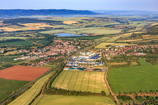Ortsansicht aus Nordosten mit WM Agrar-Landwirtschaft in Wallhausen im Bundesland Sachsen-Anhalt, Deutschland