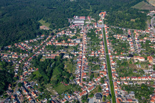 Luftaufnahme von Allee zum Schloß in Ballenstedt im Bundesland Sachsen-Anhalt, Deutschland