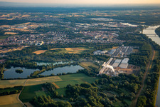 Germersheim von Süden am Morgen im Bundesland Rheinland-Pfalz, Deutschland