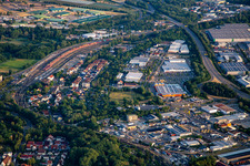 Gewerbegebiet am Bahnhof in Germersheim im Bundesland Rheinland-Pfalz, Deutschland