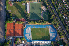 Olympiastützpunkt Leichtathletik mit Michael-Hoffmann-Stadion, PSV Mannheim eV - Sportplatz und Tennis Base Mannheim im Ortsteil Neckarstadt-Ost im Bundesland Baden-Württemberg, Deutschland