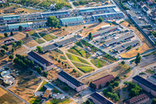 Willkommensbereich des Spinelli-Park der Bundesgartenschau Mannheim BUGA 2023 im Ortsteil Feudenheim im Bundesland Baden-Württemberg, Deutschland