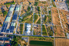 EXPERIMENTIERFELD Hinter der Hauptbühne im dem Spinelli-Park der Bundesgartenschau Mannheim BUGA 2023 im Ortsteil Käfertal im Bundesland Baden-Württemberg, Deutschland