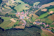 Ortsteil Güttersbach in Mossautal im Bundesland Hessen, Deutschland von oben