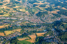Schrägluftbild von Mörlenbach im Bundesland Hessen, Deutschland