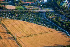 Luftaufnahme von Seilbahn vom Spinelli zum Luisen-Park der Bundesgartenschau Mannheim BUGA 2023 im Ortsteil Feudenheim im Bundesland Baden-Württemberg, Deutschland