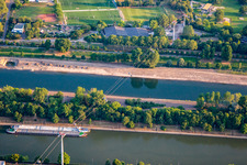 Seilbahnstation über den Neckar vom Spinelli zum Luisen-Park der Bundesgartenschau Mannheim BUGA 2023 im Ortsteil Neckarstadt-Ost im Bundesland Baden-Württemberg, Deutschland