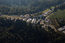 Luftbild von 61. Rudersberger Seitenwagen Motocross 2023 FIM SIDECARCROSS WORLD CHAMPIONSHIP des MSC Wieslauftal e.V. Motocross im Ortsteil Königsbronnhof im Bundesland Baden-Württemberg, Deutschland