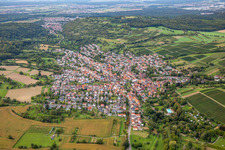 Obergrombach von Südosten in Bruchsal im Bundesland Baden-Württemberg, Deutschland
