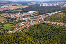 Untergrombach von Südosten in Bruchsal im Bundesland Baden-Württemberg, Deutschland