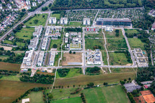 Drohnenaufname von Technologiepark Karlsruhe im Ortsteil Rintheim im Bundesland Baden-Württemberg, Deutschland