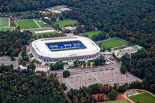 Fertig gestelltes BBBank Stadion Wildpark des  Karlsruher Sport-Club e.V im Ortsteil Innenstadt-Ost im Bundesland Baden-Württemberg, Deutschland