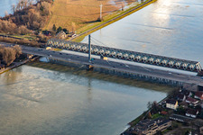 Rheinbrücken Maxau im Ortsteil Knielingen in Karlsruhe im Bundesland Baden-Württemberg, Deutschland